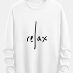 Long Sleeve Relax Slogan Print Cotton T-Shirt