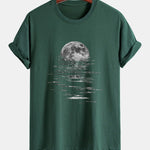 Regular Fit Moon Print Cotton T-Shirt