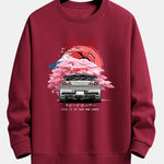 Tokyo Sakura Car Print Relax Fit Sweatshirt