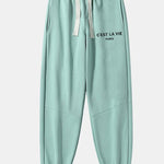 Paris Print Cotton Blend Jogger Pants
