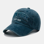 New York Embroidery Washed Distressed Cotton Baseball Cap