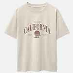 California Slogan Print Drop Shoulder Oversize T-Shirt