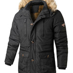Faux Fur Collar Detachable Hooded Coat