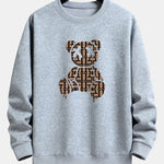 Geometric Dissolving Bear Print Relax Fit Sweatshirt