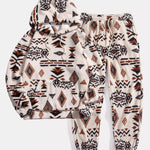 Aztec Print Teddy Hoodie & Jogging Pants