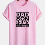 Regular Fit Dad And Son Squad Print Cotton T-Shirt