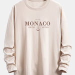 Long Sleeve Monaco Print Cotton Arc Hem T-Shirt