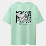 Romantic Doves Back Print Drop Shoulder Oversize T-Shirt