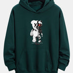 Robot Bear Print Relax Fit Hoodie