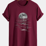 Regular Fit Moon Print Cotton T-Shirt