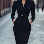 Eva | Elegant Midi Dress with a Flattering Waist