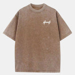 Print Washed Distressed Drop Shoulder T-Shirt