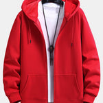 Plush Lined Relax Fit Zip Hoodie