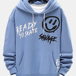 Smiley Graffiti Print Hoodie