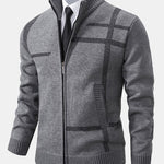 Striped Pattern Zip Sweater