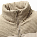 Corduroy Patchwork Puffer Jacket
