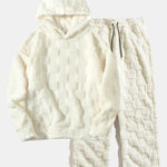 Checkerboard Teddy Hoodie & Straight Leg Pants
