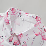 Flamingo Print Button Up Shirt