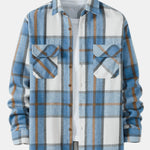 Double Pockets Flannel Plaid Overshirt