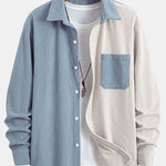 Two Tone Corduroy Button Up Shirt