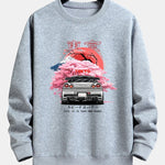Tokyo Sakura Car Print Relax Fit Sweatshirt
