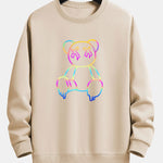 Gradient Dissolving Bear Print Relax Fit Sweatshirt