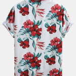 Tropical Floral Print Button Up Shirt