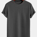 Muscle Fit Arc Hem Ribbed T-Shirt