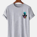Pineapple With Sunglasses Print T-Shirt