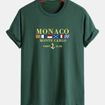 Regular Fit Monaco Slogan Print Cotton T-Shirt