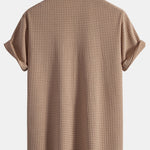 Short Sleeve Waffle Cuban Shirt & Straight Leg Linen Pants