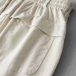 Straight Leg Linen Cotton Blend Pants