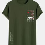 Mount Fuji Slogan Print Cotton Arc Hem T-Shirt