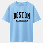 Boston Slogan Print Drop Shoulder Oversize T-Shirt