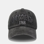 Three Dimensional Embroidered Washed Cotton Retro Casual Baseball Cap With Letters
