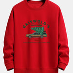 Car Christmas Tree Print Relax Fit Sweatshirt