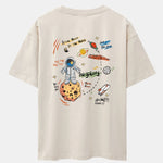 Galaxy Astronaut Print Drop Shoulder Oversize T-Shirt