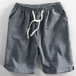 Cotton Drawstring Striped Shorts