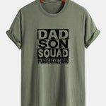 Regular Fit Dad And Son Squad Print Cotton T-Shirt