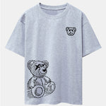 Cartoon Bear Print Drop Shoulder Oversize T-Shirt