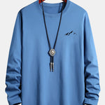 Long Sleeve Mountain Graphic Print Cotton T-Shirt