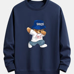 Bear With Hat Print Relax Fit Sweatshirt