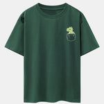 Pocket Dinosaur Print Drop Shoulder Oversize T-Shirt