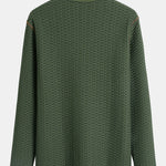 Long Sleeve Muscle Fit Knitted Textured Henley Shirt
