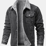 Teddy Lined Washed Denim Jacket