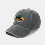 Black Cat Pattern Casual Decoration Washed Cotton Baseball Cap