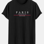 Stripe Paris Slogan Print Cotton Arc Home T-Shirt