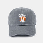 Coconut tree sunset pattern classic retro washed cotton casual baseball cap