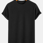 Muscle Fit Ribbed Raglan Sleeve T-Shirt