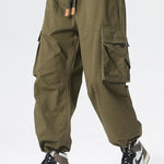 Elastic Drawstring Cuff Parachute Cargo Pants
